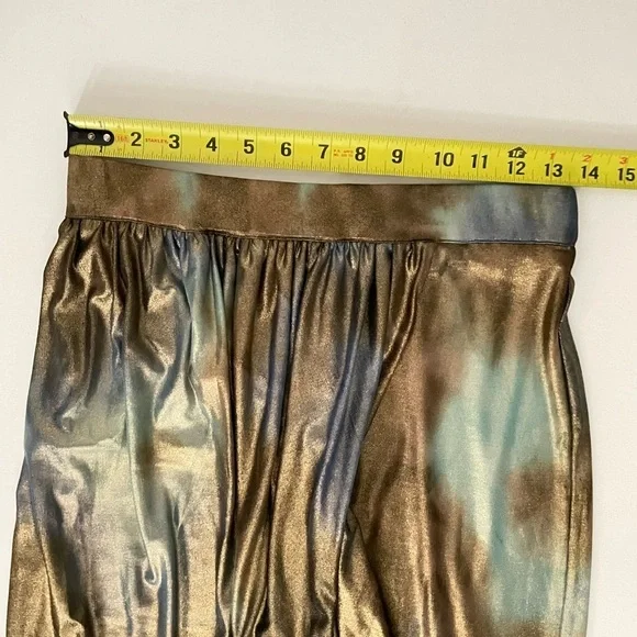 Le Superbe Take it easy Metallic Slit Multicolor Tie dye Skirt Oil Spill S - Picture 5 of 9